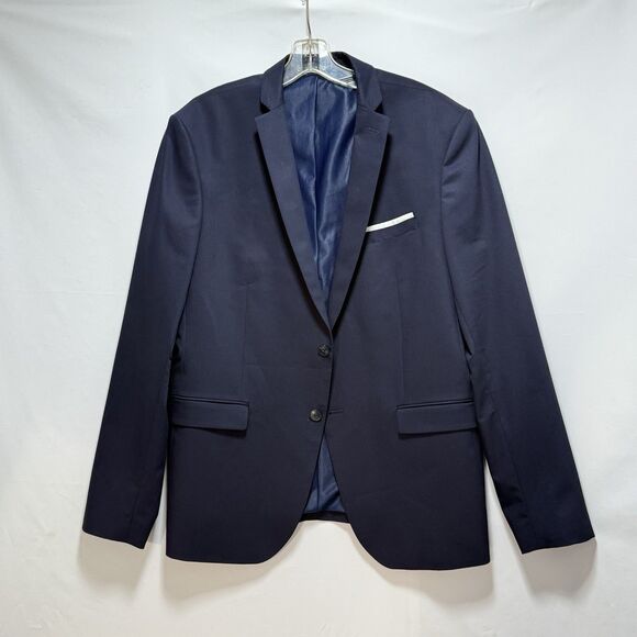 Zara Man Blazer Mens  Size 44 Navy Blue Suit Jacket Two Button - Picture 4 of 16
